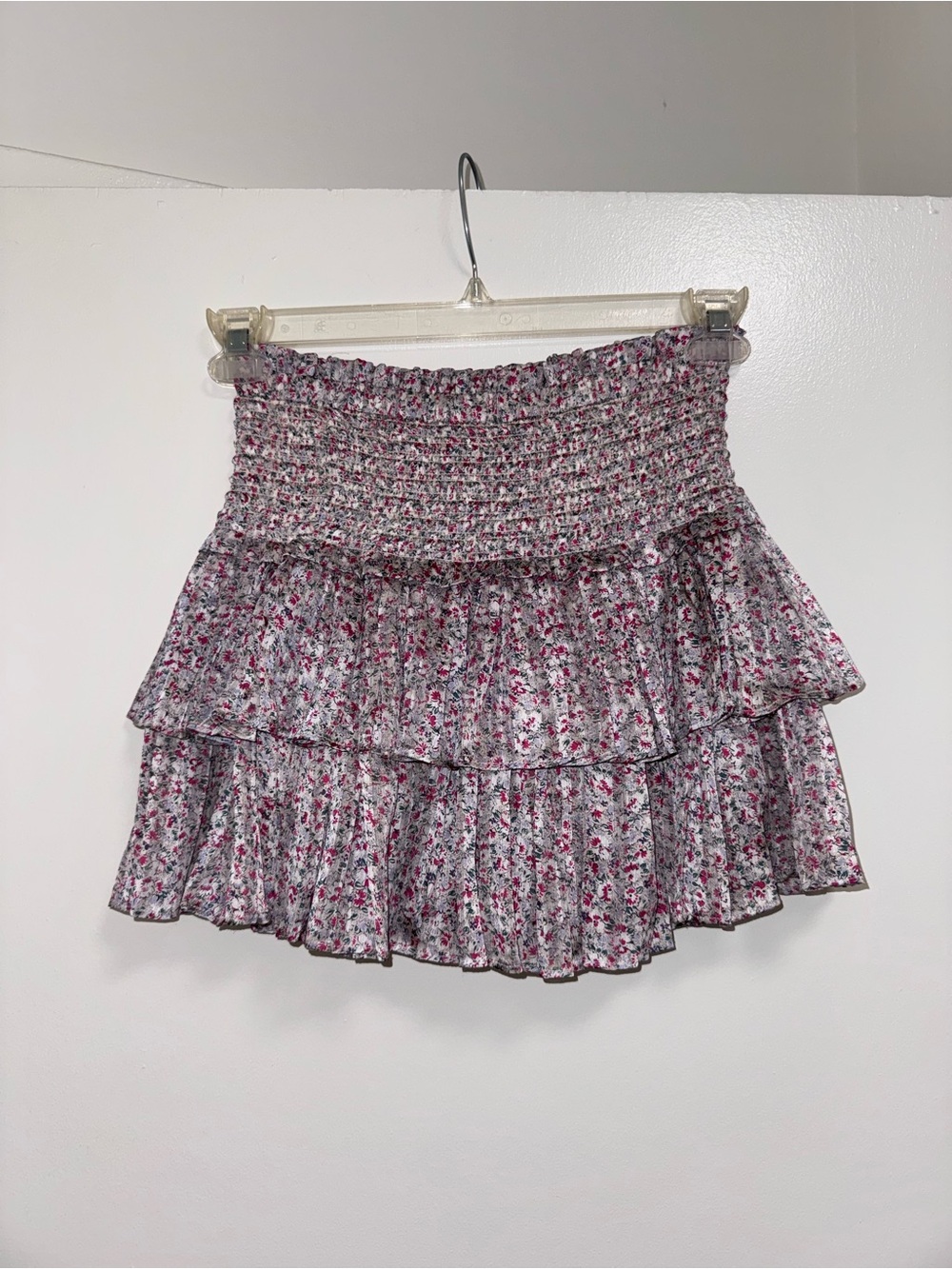 Floral Smocked Tiered Mini Skirt - Pink Mixology
